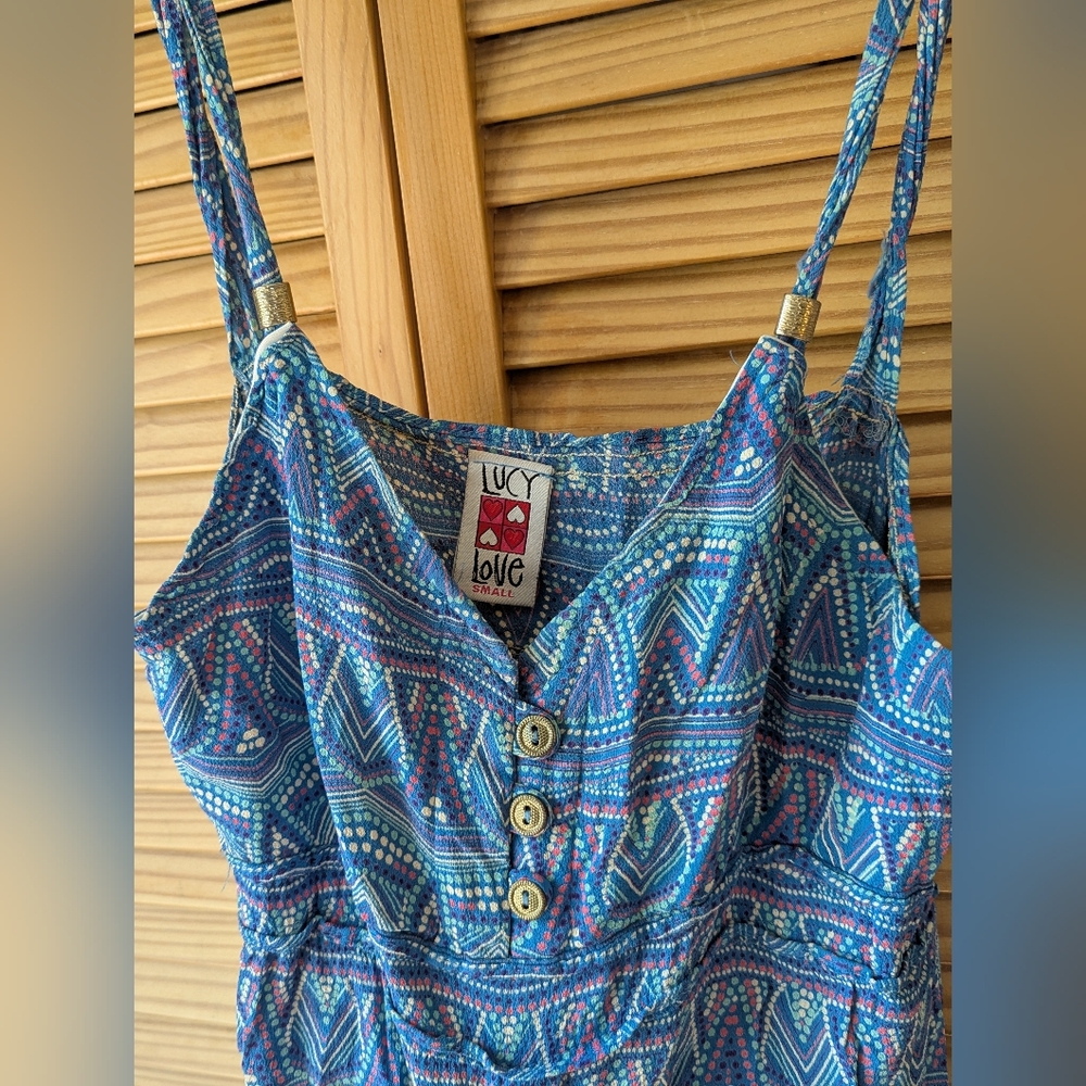 Lucy Love Geometric Blue Mini Dress